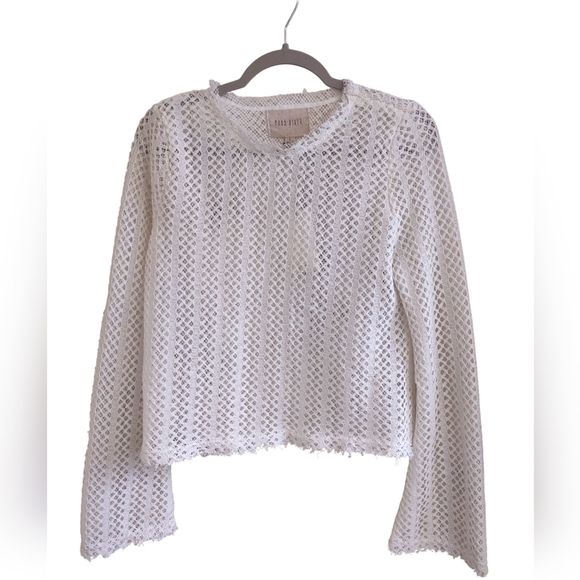 Moon River Tops - Moon River Crochet Knit Top White Large